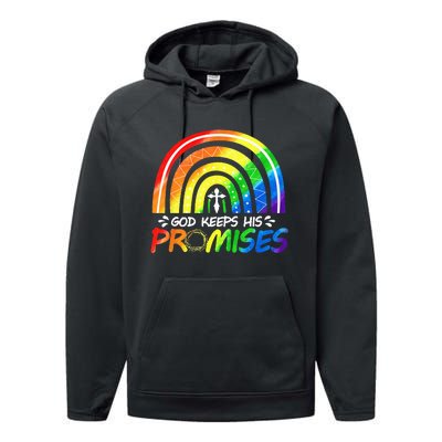 God Keeps His Promise Rainbow Christian Bible Noah Performance Fleece Hoodie