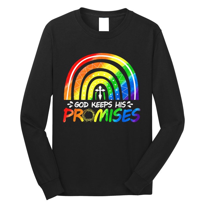 God Keeps His Promise Rainbow Christian Bible Noah Long Sleeve Shirt