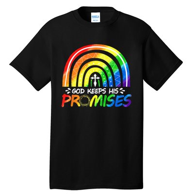 God Keeps His Promise Rainbow Christian Bible Noah Tall T-Shirt