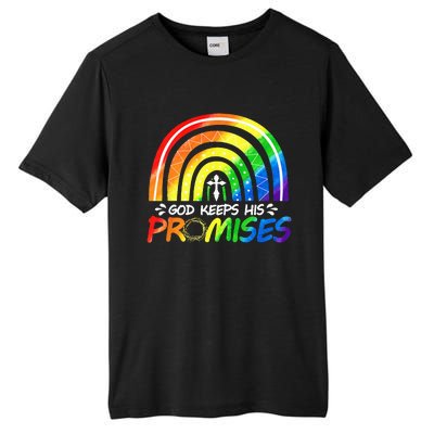 God Keeps His Promise Rainbow Christian Bible Noah Tall Fusion ChromaSoft Performance T-Shirt