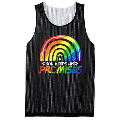 God Keeps His Promise Rainbow Christian Bible Noah Mesh Reversible Basketball Jersey Tank