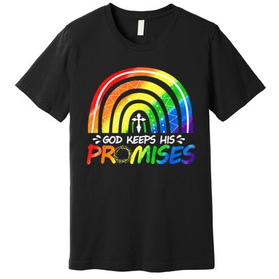 God Keeps His Promise Rainbow Christian Bible Noah Premium T-Shirt