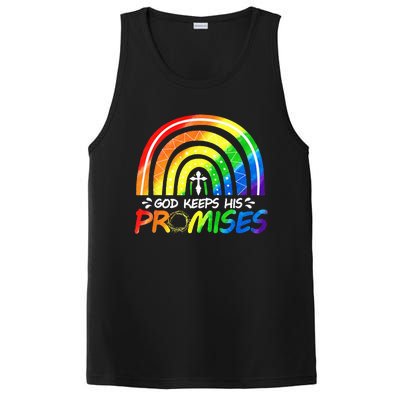 God Keeps His Promise Rainbow Christian Bible Noah PosiCharge Competitor Tank