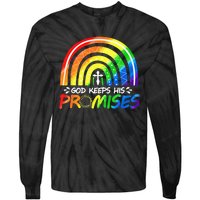 God Keeps His Promise Rainbow Christian Bible Noah Tie-Dye Long Sleeve Shirt