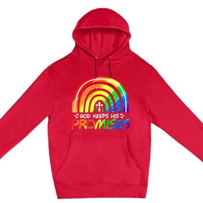 God Keeps His Promise Rainbow Christian Bible Noah Premium Pullover Hoodie