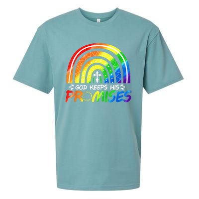 God Keeps His Promise Rainbow Christian Bible Noah Sueded Cloud Jersey T-Shirt