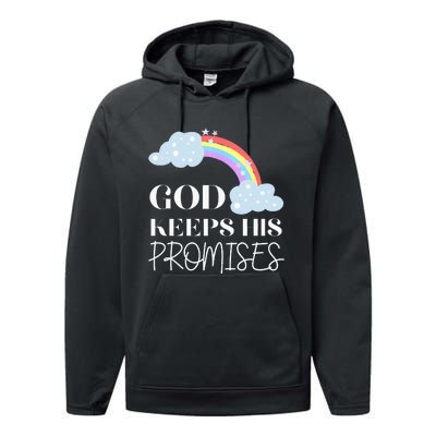 God Keeps His Promises Rainbow Religious Jesus Love Performance Fleece Hoodie