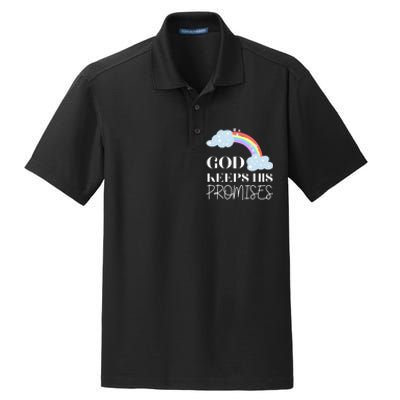 God Keeps His Promises Rainbow Religious Jesus Love Dry Zone Grid Polo