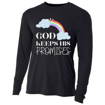 God Keeps His Promises Rainbow Religious Jesus Love Cooling Performance Long Sleeve Crew