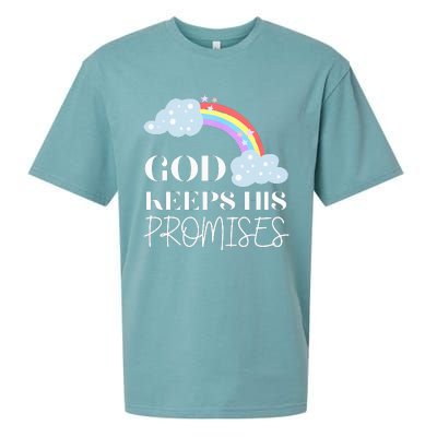 God Keeps His Promises Rainbow Religious Jesus Love Sueded Cloud Jersey T-Shirt