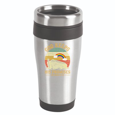 God Keeps His Promises Rainbow Noah Ark Jesus Christian 16oz Travel Tumbler