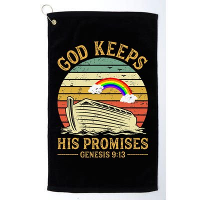 God Keeps His Promises Rainbow Noah Ark Jesus Christian Golf Towel