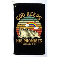 God Keeps His Promises Rainbow Noah Ark Jesus Christian Golf Towel