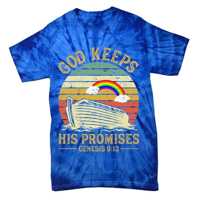 God Keeps His Promises Rainbow Noah Ark Jesus Christian Tie-Dye T-Shirt