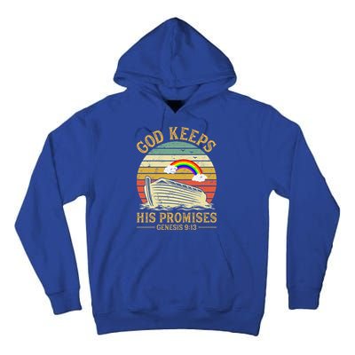 God Keeps His Promises Rainbow Noah Ark Jesus Christian Tall Hoodie