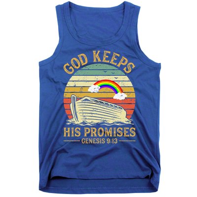 God Keeps His Promises Rainbow Noah Ark Jesus Christian Tank Top