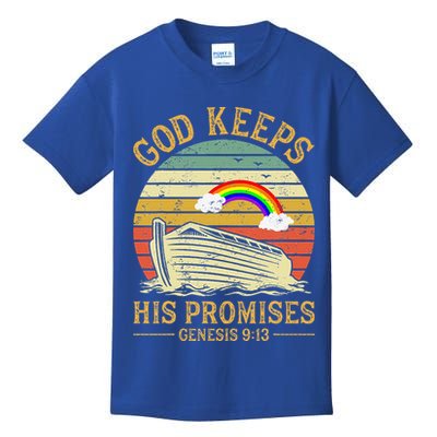 God Keeps His Promises Rainbow Noah Ark Jesus Christian Kids T-Shirt