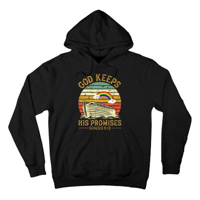 God Keeps His Promises Rainbow Noah Ark Jesus Christian Hoodie