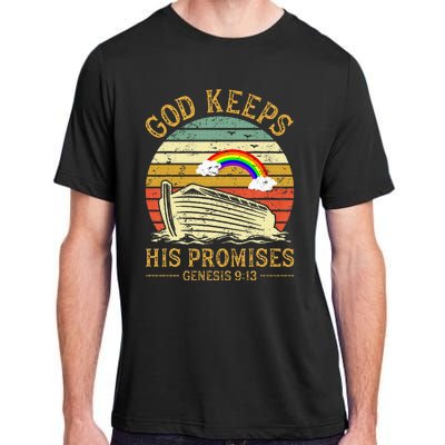 God Keeps His Promises Rainbow Noah Ark Jesus Christian Adult ChromaSoft Performance T-Shirt