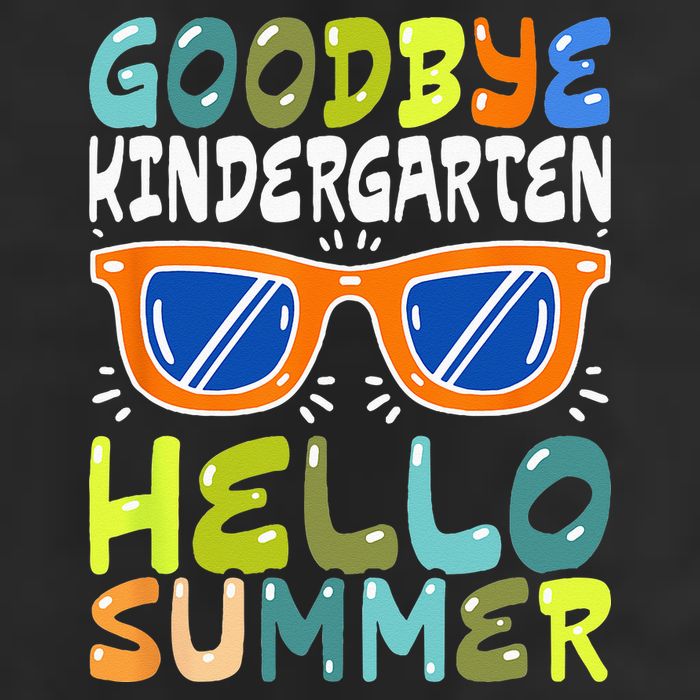 Goodbye Kindergarten Hello Summer Kinder Graduate 7 Panel Mesh Trucker Snapback Hat
