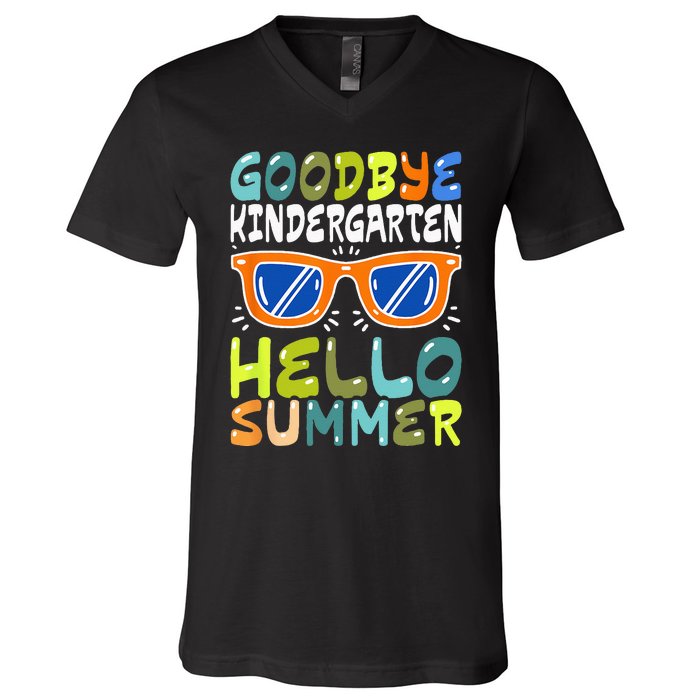 Goodbye Kindergarten Hello Summer Kinder Graduate V-Neck T-Shirt