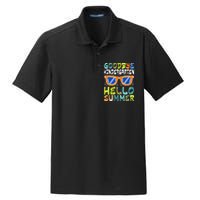 Goodbye Kindergarten Hello Summer Kinder Graduate Dry Zone Grid Polo