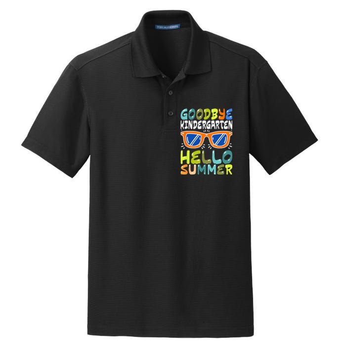 Goodbye Kindergarten Hello Summer Kinder Graduate Dry Zone Grid Polo