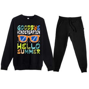 Goodbye Kindergarten Hello Summer Kinder Graduate Premium Crewneck Sweatsuit Set