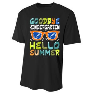 Goodbye Kindergarten Hello Summer Kinder Graduate Performance Sprint T-Shirt