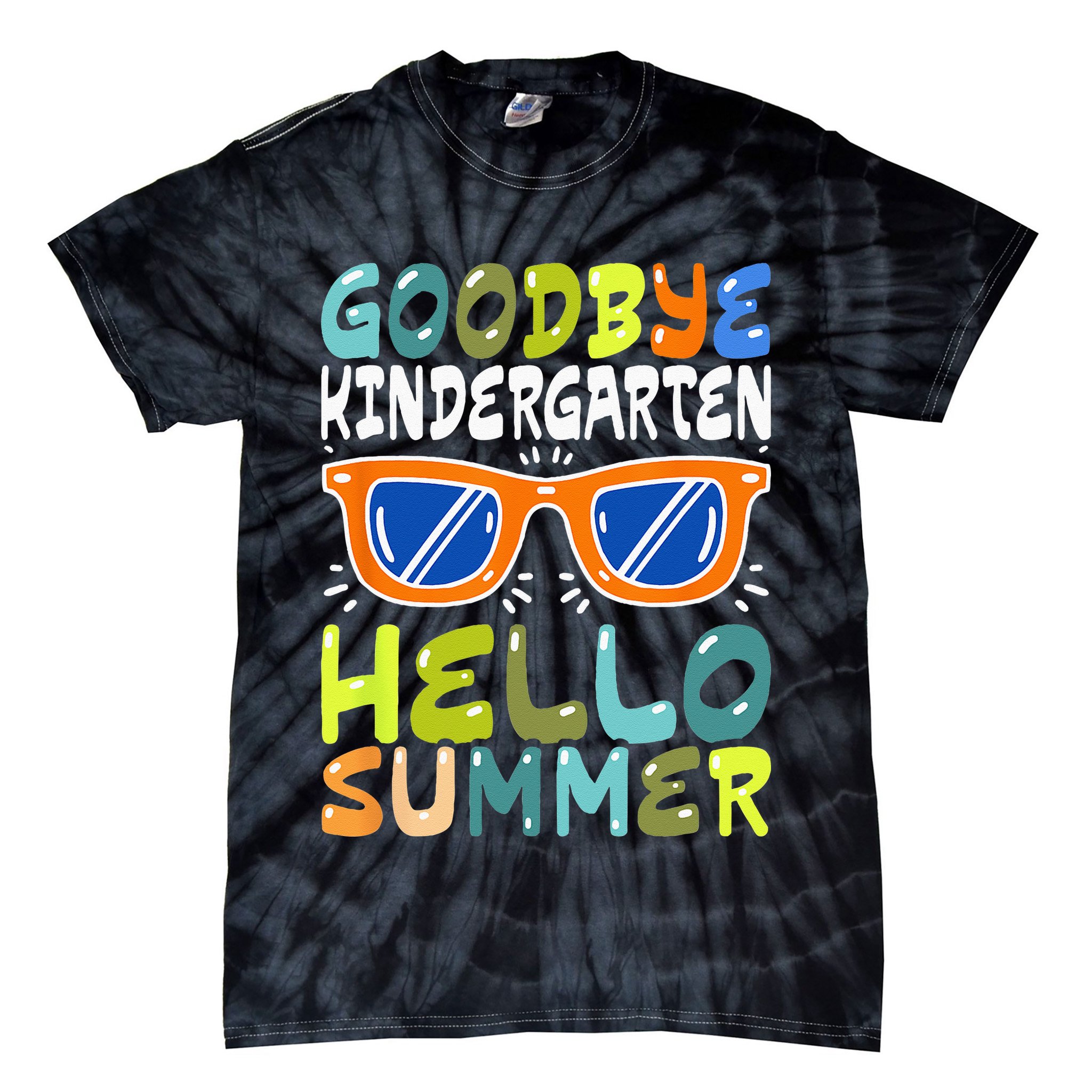 Goodbye Kindergarten Hello Summer Kinder Graduate Tie-Dye T-Shirt