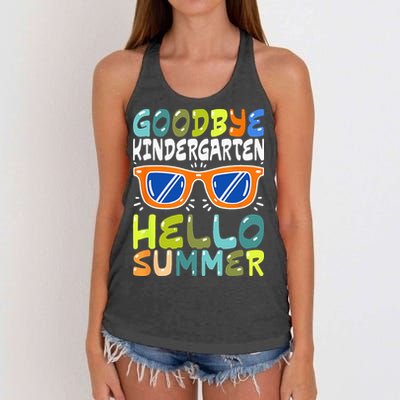 Goodbye Kindergarten Hello Summer Kinder Graduate Women's Knotted Racerback Tank