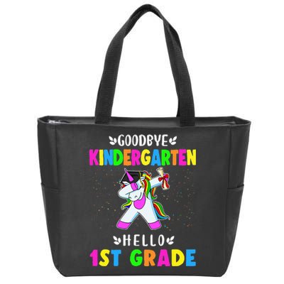 Goodbye Kindergarten Hello First Grade Unicorn Zip Tote Bag