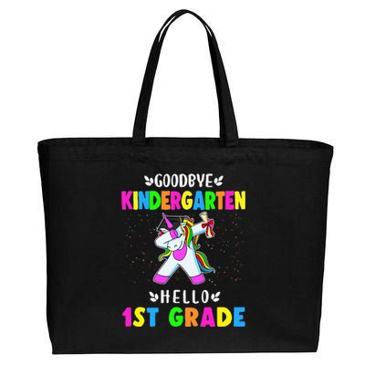 Goodbye Kindergarten Hello First Grade Unicorn Cotton Canvas Jumbo Tote