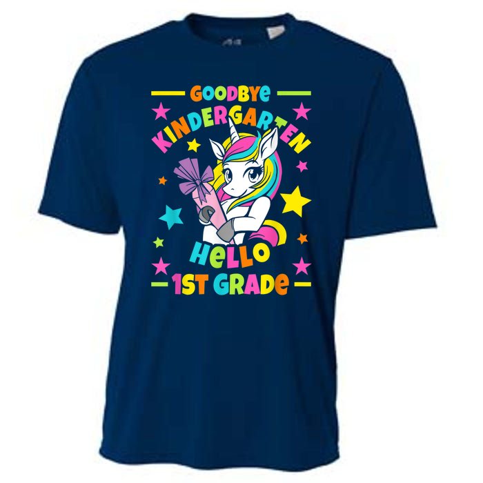 Goodbye Kindergarten Hello 1st Grade I Unicorn Cooling Performance Crew T-Shirt