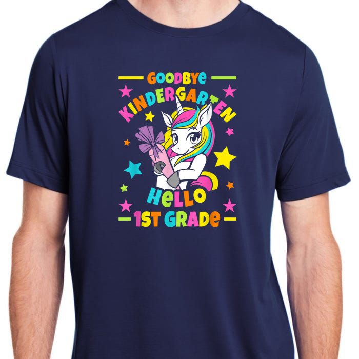 Goodbye Kindergarten Hello 1st Grade I Unicorn Adult ChromaSoft Performance T-Shirt