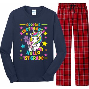 Goodbye Kindergarten Hello 1st Grade I Unicorn Long Sleeve Pajama Set