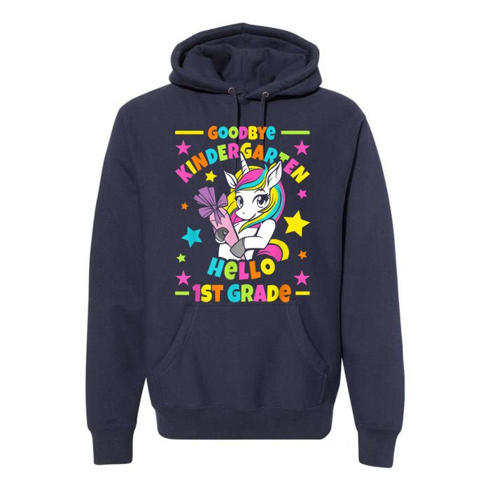 Goodbye Kindergarten Hello 1st Grade I Unicorn Premium Hoodie