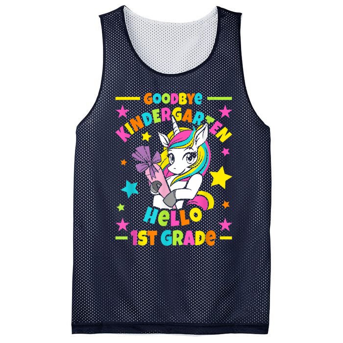 Goodbye Kindergarten Hello 1st Grade I Unicorn Mesh Reversible Basketball Jersey Tank