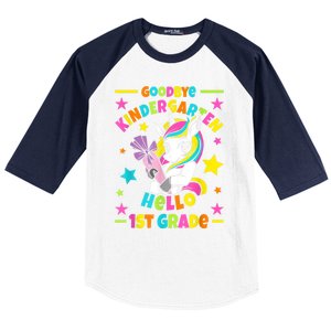 Goodbye Kindergarten Hello 1st Grade I Unicorn Baseball Sleeve Shirt