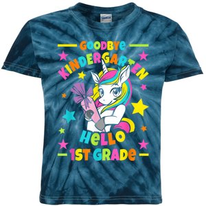 Goodbye Kindergarten Hello 1st Grade I Unicorn Kids Tie-Dye T-Shirt