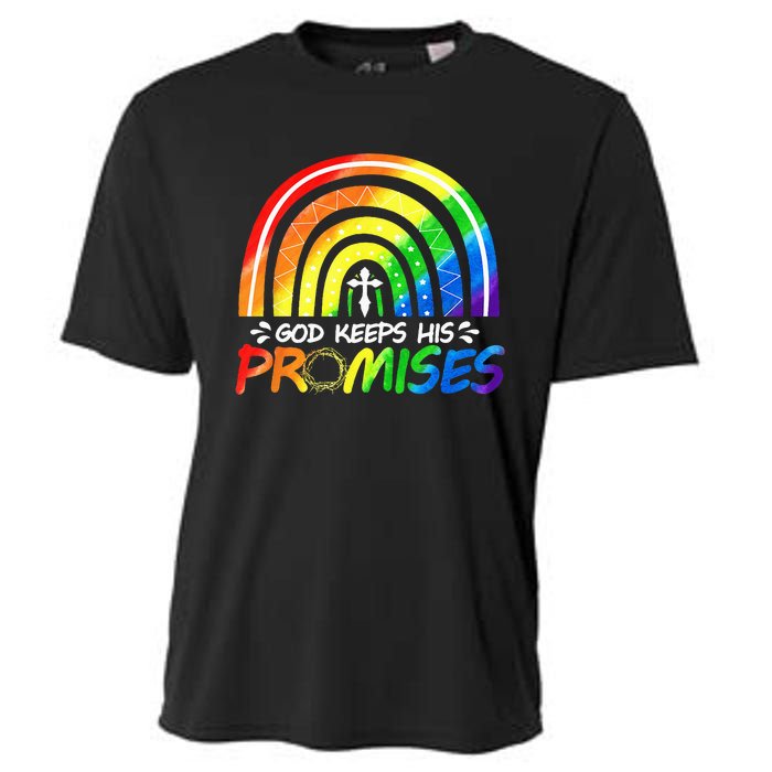 God Keeps His Promise Rainbow Christian Bible Noah Cooling Performance Crew T-Shirt