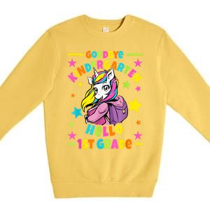 Goodbye Kindergarten Hello 1st Grade I Unicorn Premium Crewneck Sweatshirt