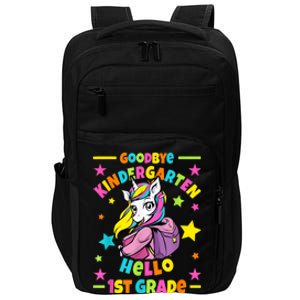 Goodbye Kindergarten Hello 1st Grade I Unicorn Impact Tech Backpack