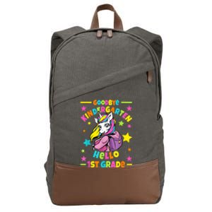 Goodbye Kindergarten Hello 1st Grade I Unicorn Cotton Canvas Backpack