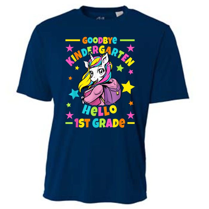 Goodbye Kindergarten Hello 1st Grade I Unicorn Cooling Performance Crew T-Shirt