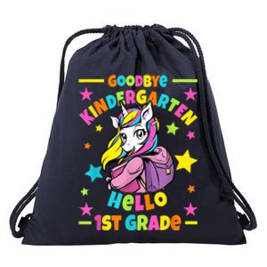 Goodbye Kindergarten Hello 1st Grade I Unicorn Drawstring Bag