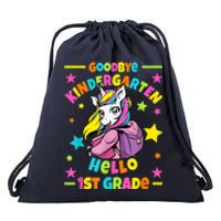 Goodbye Kindergarten Hello 1st Grade I Unicorn Drawstring Bag