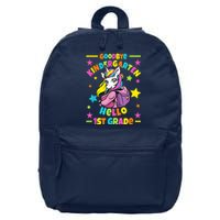 Goodbye Kindergarten Hello 1st Grade I Unicorn 16 in Basic Backpack