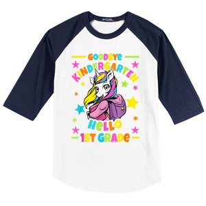 Goodbye Kindergarten Hello 1st Grade I Unicorn Baseball Sleeve Shirt