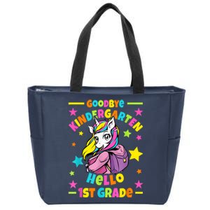 Goodbye Kindergarten Hello 1st Grade I Unicorn Zip Tote Bag